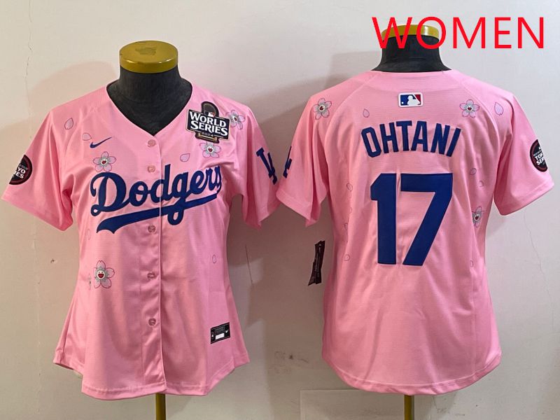Women Los Angeles Dodgers 17 Ohtani Pink Sakura Edition 2025 Nike MLB Jersey style 24